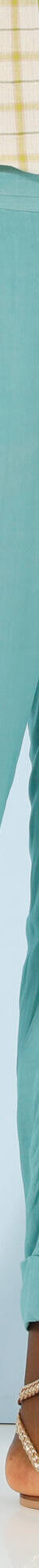 Pantalon 7/8ème fuselé uni, tissu fluide (bleu grisé) Pantalon 7/8ème fuselé uni, tissu fluide (bleu grisé)